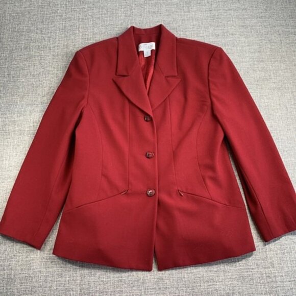 Vintage Conrad C Collection Two Piece Burgundy Skirt Suit 12 Made in Canada - Picture 5 of 16